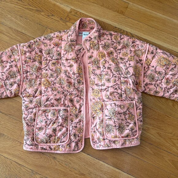 Free People Chloe Jacket Small Peach Combo - Picture 5 of 7